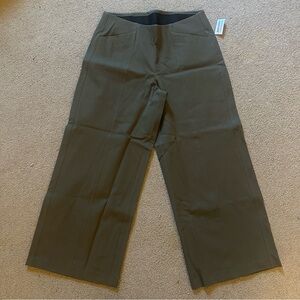 Old Navy Women's Olive Green High Rise Pixie Wide-Leg Pants Sz Large Petite